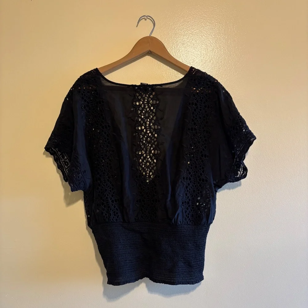 White House Black Market Embroidered Lace Top - Picture 6 of 8